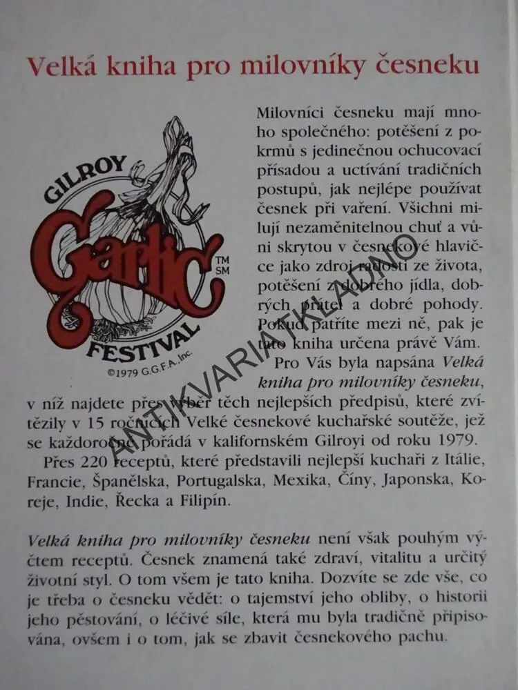 VELKÁ KNIHA PRO MILOVNÍKY ČESNEKU, **an
