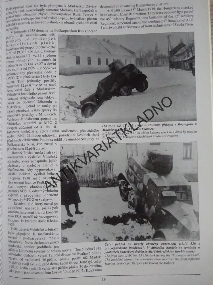 OBRNĚNÝ AUTOMOBIL OA VZ.30, ARMOURED CAR MO.30, R. ZAVADIL,, **an