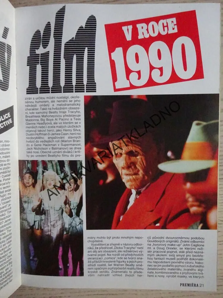 PREMIÉRA, FILM, TELEVIZE, VIDEO, 11/1990, MADONNA, 