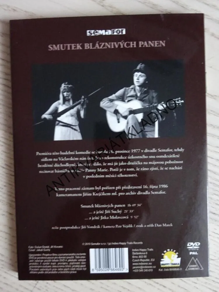 SMUTEK BLÁZNIVÝCH PANEN, DIVADLO SEMAFOR, DVD FILM