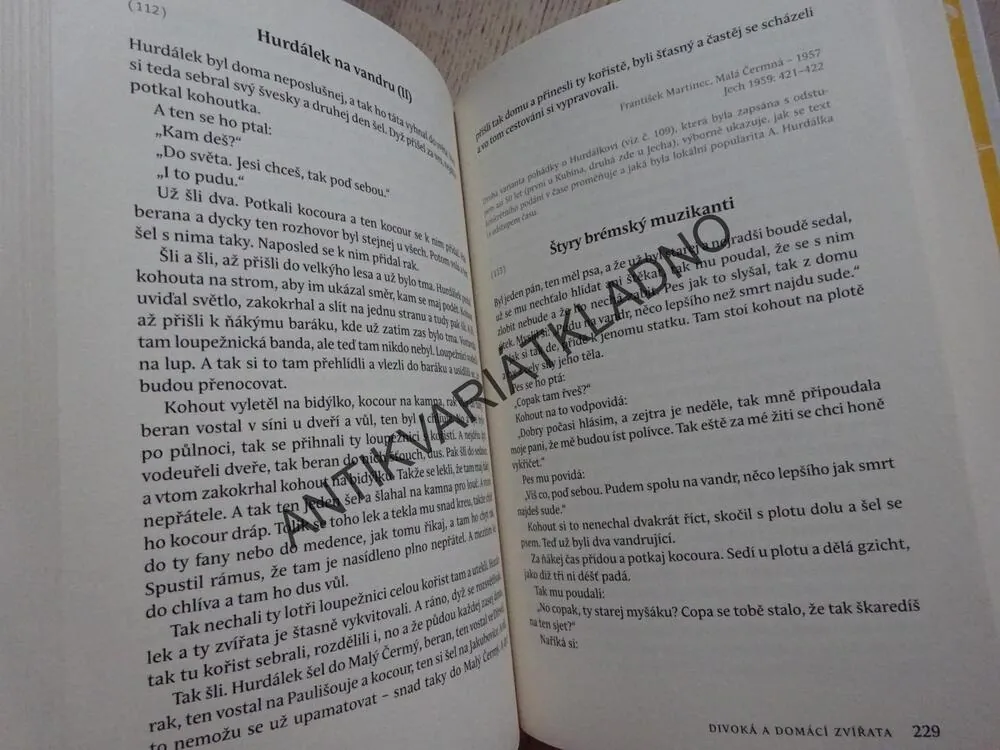 ČESKÉ LIDOVÉ POHÁDKY, ZVÍŘECÍ POHÁDKY A BAJKY, JAROSLAV OTČENÁŠEK, **an