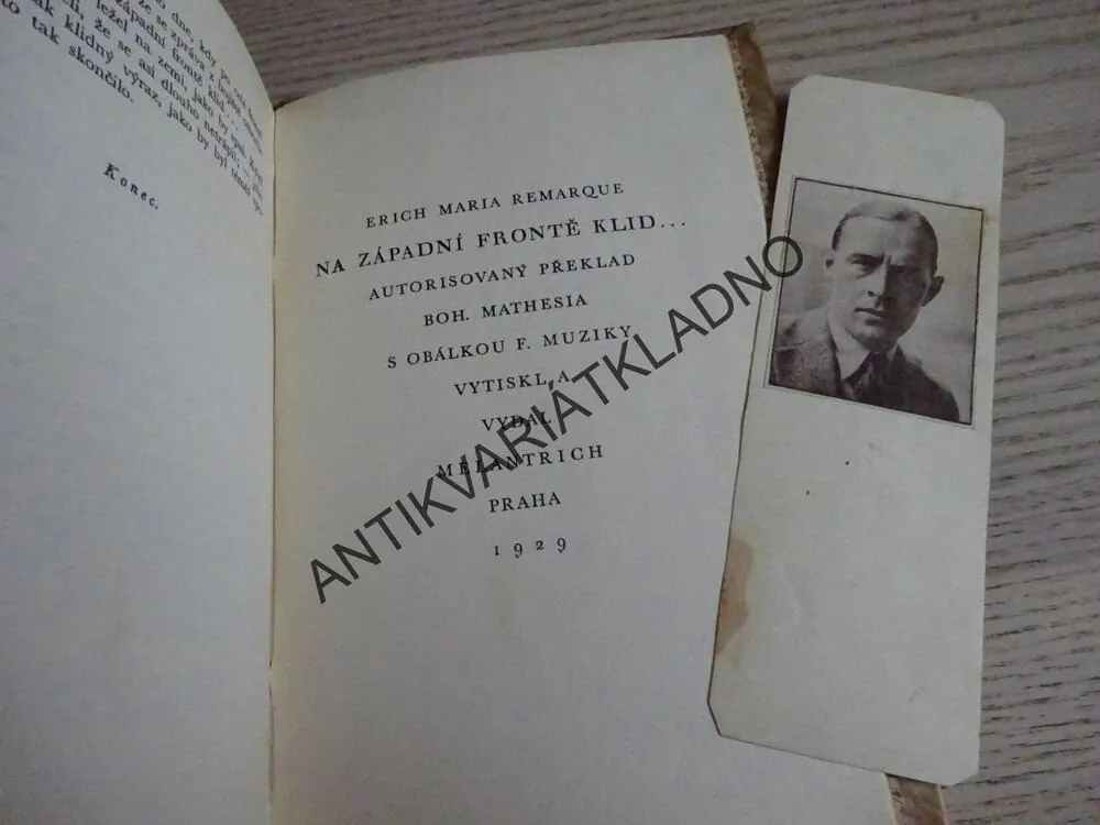 NA ZÁPADNÍ FRONTĚ KLID, ERICH MARIA REMARQUE, **an