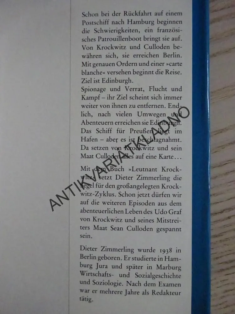 LEUTNANT KROCKWITZ, DIETER ZIMMERLING, NĚMECKY, **an