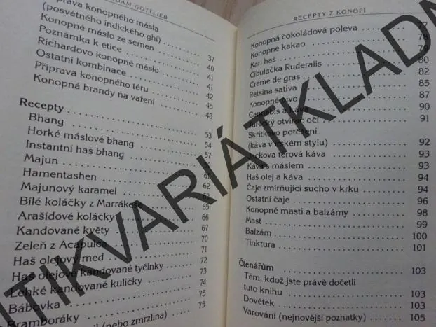 RECEPTY Z KONOPÍ, LÉČEBNÝ PROSTŘEDEK, ADAM GOTTLIEB, **an