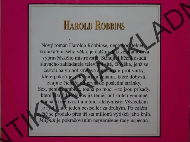 MAGNÁT, HAROLD ROBBINS, **an