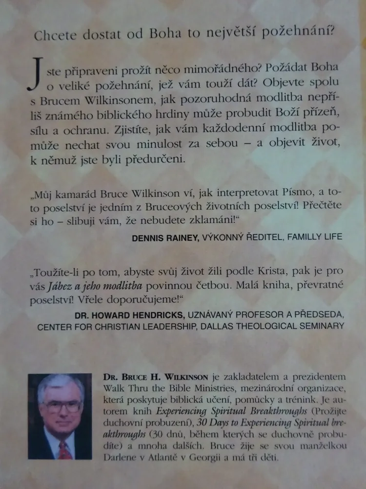 JÁBEZ A JEHO MODLITBA, BRUCE WILKINSON, **an