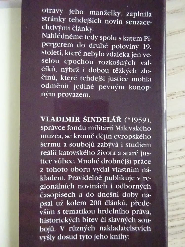PAMĚTI PRAŽSKÉHO KATA, VLADIMÍR ŠINDELÁŘ, **an