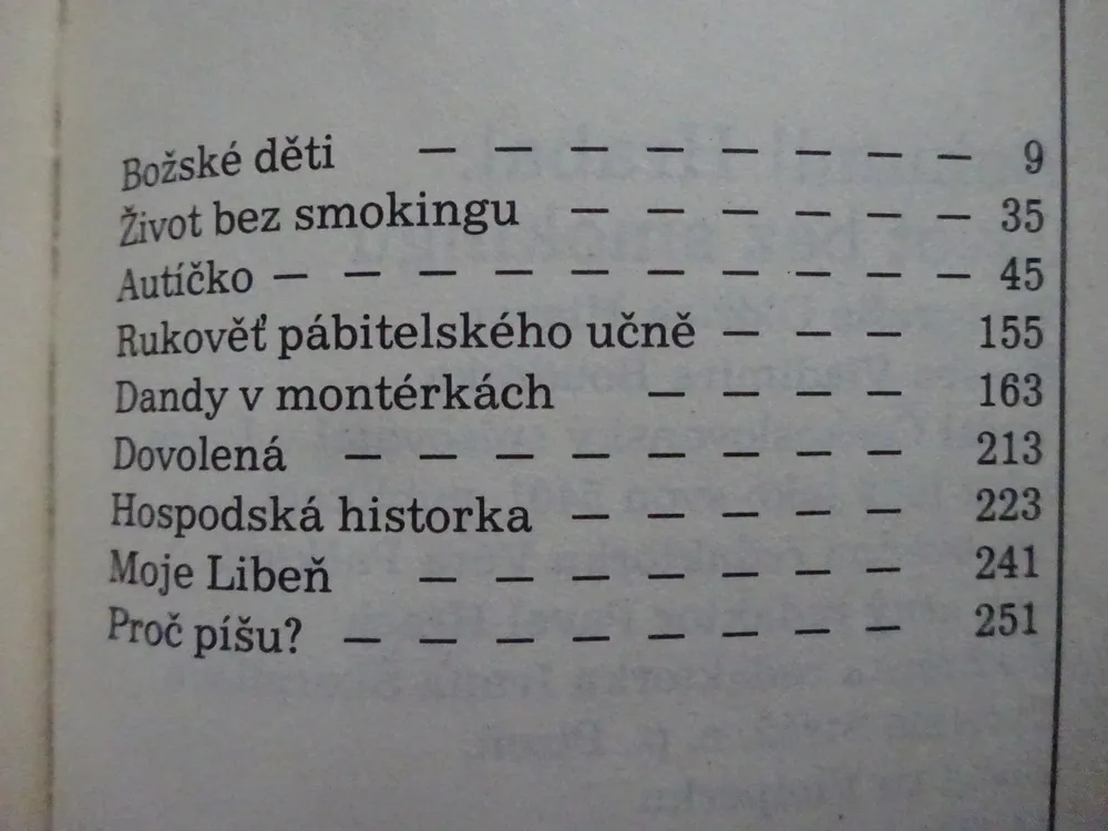 ŽIVOT BEZ SMOKINGU, BOHUMIL HRABAL, **an