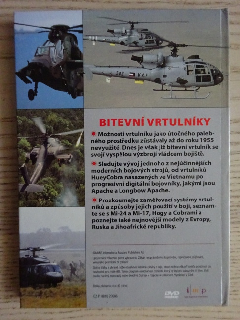 BITEVNÍ VRTULNÍKY, DOKUMENT DVD FILM,