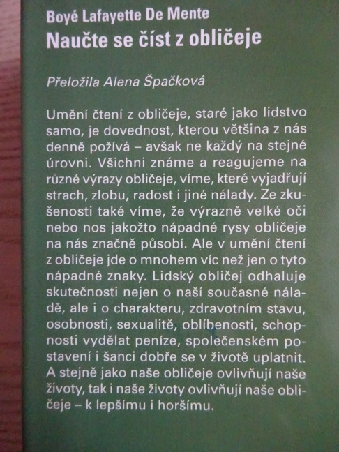 NAUČTE SE ČÍST Z OBLIČEJE, BOYÉ LAFAUETTE DE MENTE, **an