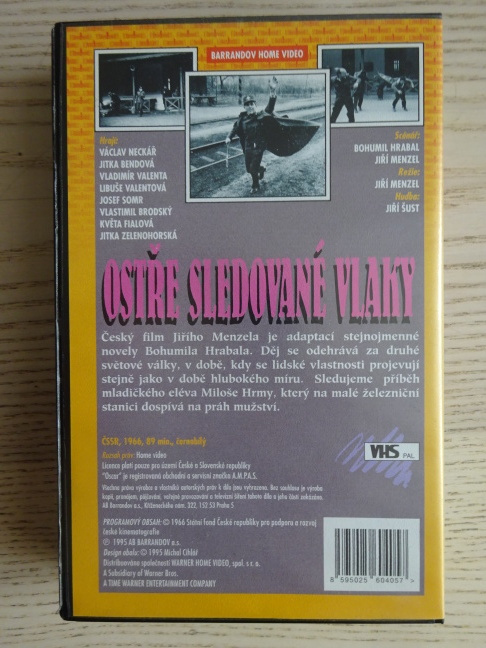 OSTŘE SLEDOVANÉ VLAKY, VÁCLAV NECKÁŘ, VHS VIDEOKAZETA