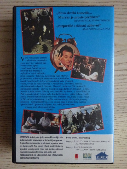 NA HROMNICE O DEN VÍCE, BILL MURRAY, ANDIE MACDOWELL, VHS VIDEOKAZETA