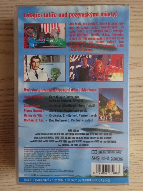 MARS ÚTOČÍ, JACK NICHOLSON, PIERRE BROSNAN, VHS VIDEOKAZETA