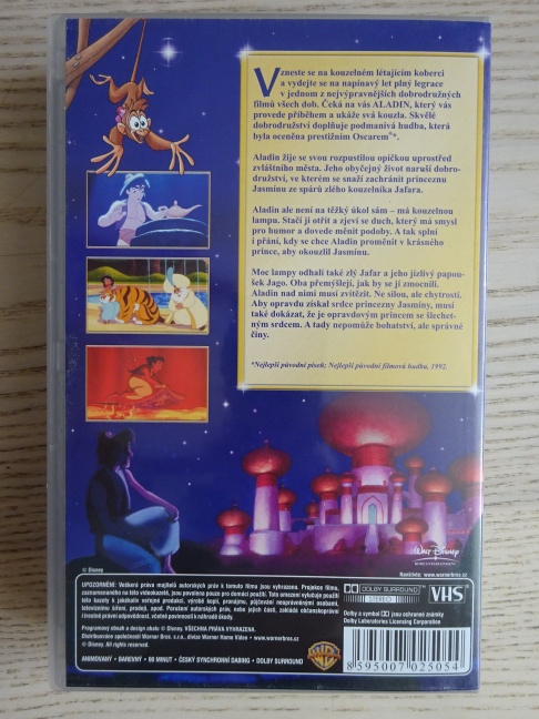 ALADIN, WALT DISNEY, VHS VIDEOKAZETA