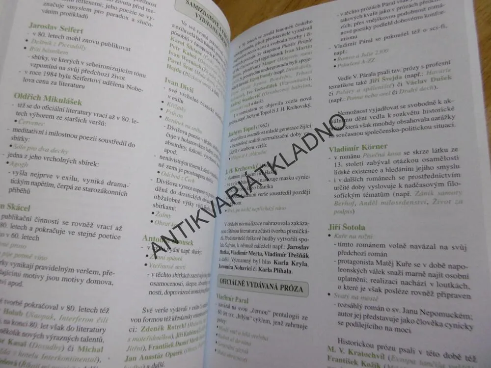 LITERATURA K MATURITĚ, ČESKÁ A SVĚTOVÁ, 