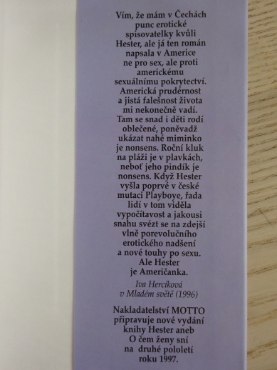 KLÁRA, HOLUB RŮŽOVÝ, IVA HERCÍKOVÁ, **an