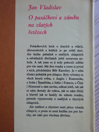 O BÍLÉ KAROLÍNĚ A ČERNÉ KAROLÍNĚ, JAN VLADISLAV, **an