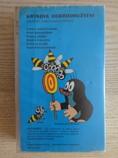 KRTKOVA DOBRODRUŽSTVÍ, KRTEK, VHS VIDEOKAZETA