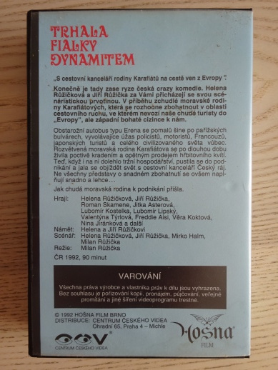 TRHALA FIALKY DYNAMITEM, VHS VIDEOKAZETA