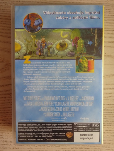 ŽIVOT BROUKA, WALT DISNEY, PIXAR, VHS VIDEOKAZETA