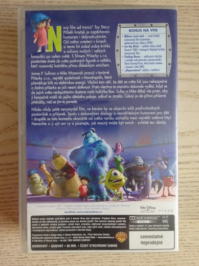 PŘÍŠERKY S. R. O., WALT DISNEY, PIXAR, VHS VIDEOKAZETA