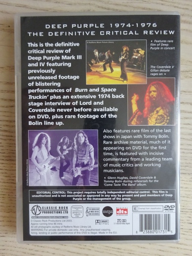 INSIDE DEEP PURPLE, 1974-1976, DVD HUDBA