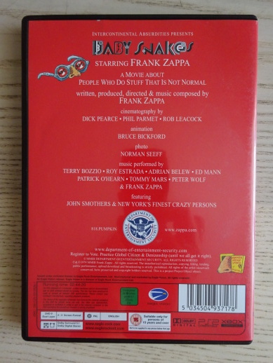 BABY SNAKES, DVD FILM