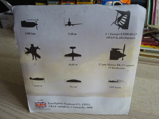 SBĚRATELSKÝ MODEL, STÍHACÍ LETOUN, VELKÁ BRITÁNIE, EUROFIGHTER TYPHOON F.2, ZJ921, 2008, 1:100
