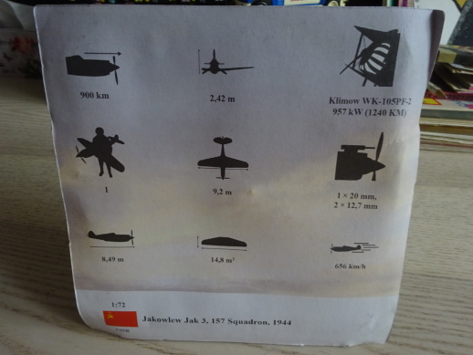 SBĚRATELSKÝ MODEL, STÍHACÍ LETOUN, ČÍNA, JAKOWLEW JAK 3, 157 SQUADRON, 1944, 1:72
