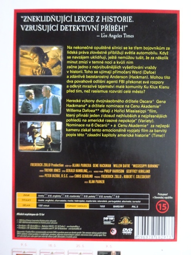 HOŘÍCÍ MISSISSIPPI, DVD FILM
