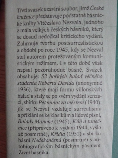 BÁSNĚ III, VÍTĚZSLAV NEZVAL, **an