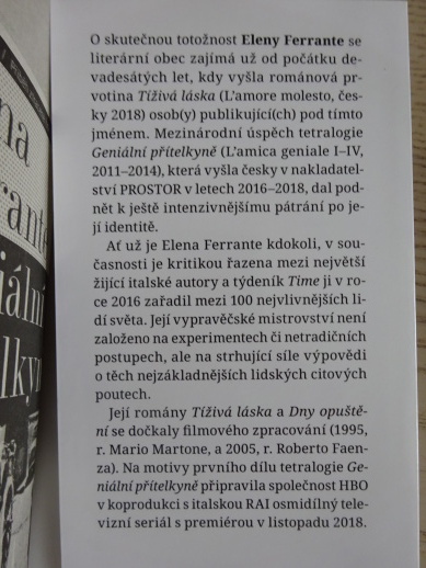 DNY V OPUŠTĚNÍ, ELENA FERRANTE, **an