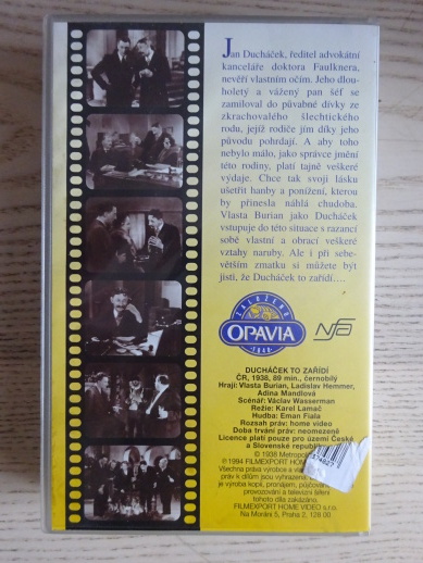 DUCHÁČEK TO ZAŘÍDÍ, VHS VIDEOKAZETA