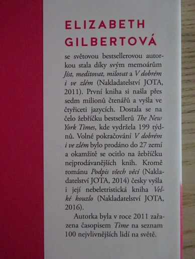 MĚSTO DÍVEK, ELIZABETH GILBERTOVÁ, **an