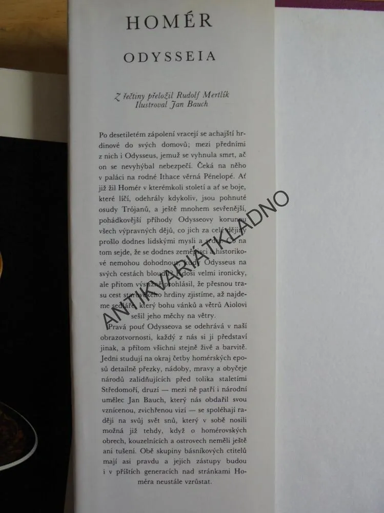 HOMÉR, ODYSSEIA, JAN BAUCH