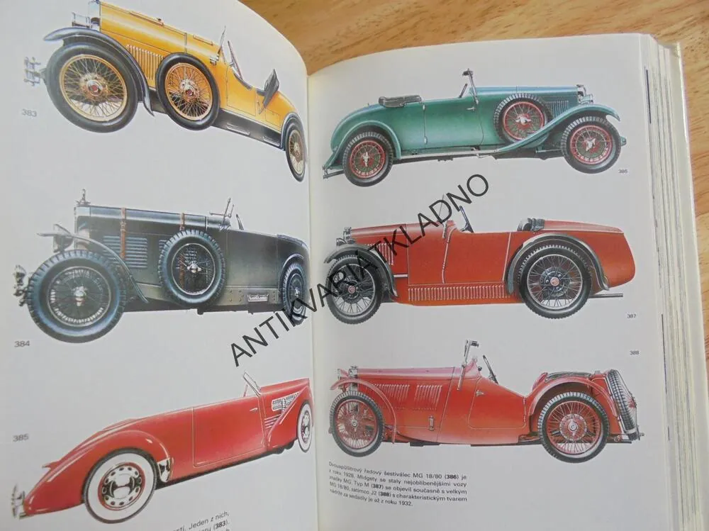 VELKÝ OBRAZOVÝ ATLAS AUTOMOBILU, VETERAN, MINAŘÍK 1985, stav a1, **an