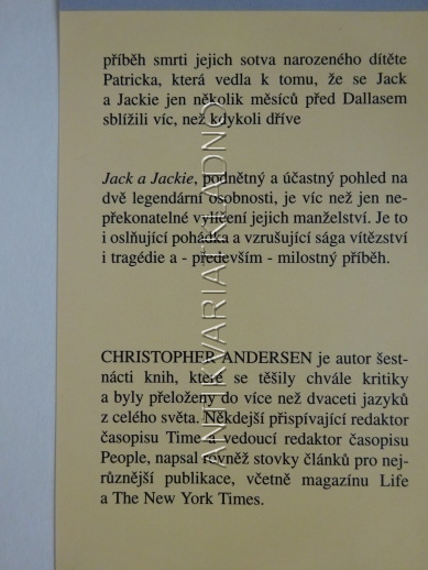 JACK A JACKIE KENNEDYOVI, AMERICKÉ MANŽELSTVÍ, CHRISTOPHER ANDERSEN, **an