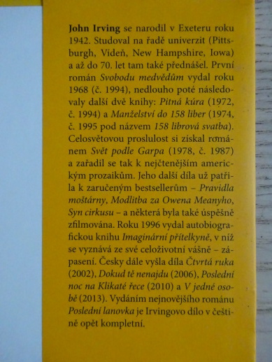 POSLEDNÍ LANOVKA, JOHN IRVING,**an