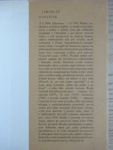 PETROLEJOVÉ LAMPY, JAROSLAV HAVLÍČEK, **an