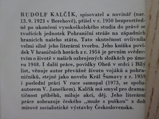 KRÁL ŠUMAVY A HRANIČNÍ KAMENY, RUDOLF KALČÍK, **an