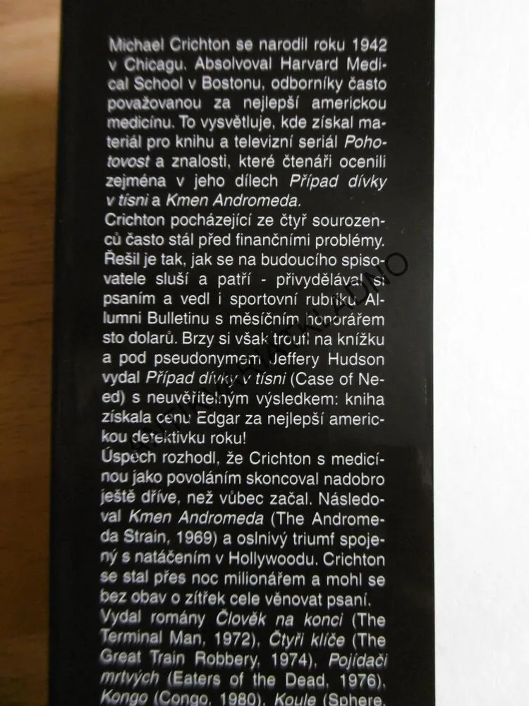 ZTRACENÝ SVĚT, JURSKÝ PARK, MICHAEL CRICHTON, **an