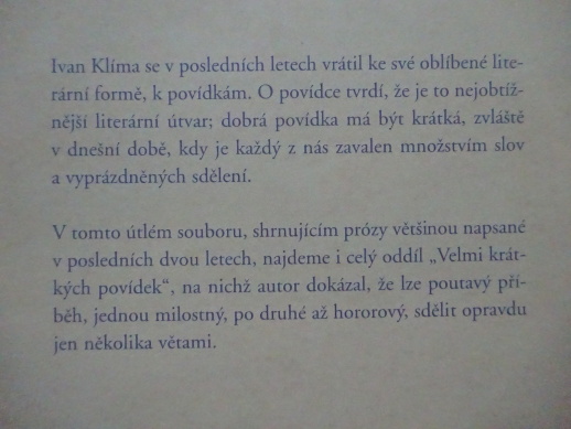 O LÁSCE, TICHU I ZRADĚ, IVAN KLÍMA, **an