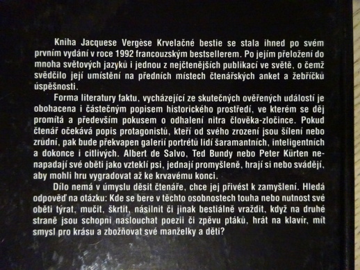 KRVELAČNÉ BESTIE, JACQUES VERGES, **an