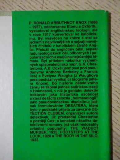 HŘÍCHY PRO PÁTERA KNOXE, JOSEF ŠKVORECKÝ, **an