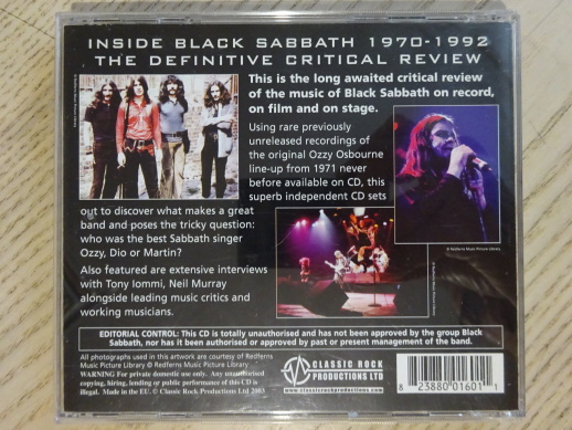 BLACK SABBATH, INSIDE, CD HUDBA