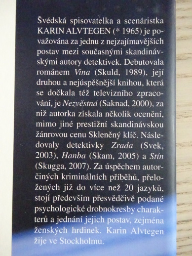 NEZVĚSTNÁ, KARIN ALVTEGEN, **an