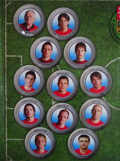 OFICIÁLNÍ KOLEKCE ČESKÉ FOTBALOVÉ REPREZENTACE 2008, 24 KS MEDAILÍ ČESKÝCH HRÁČŮ
