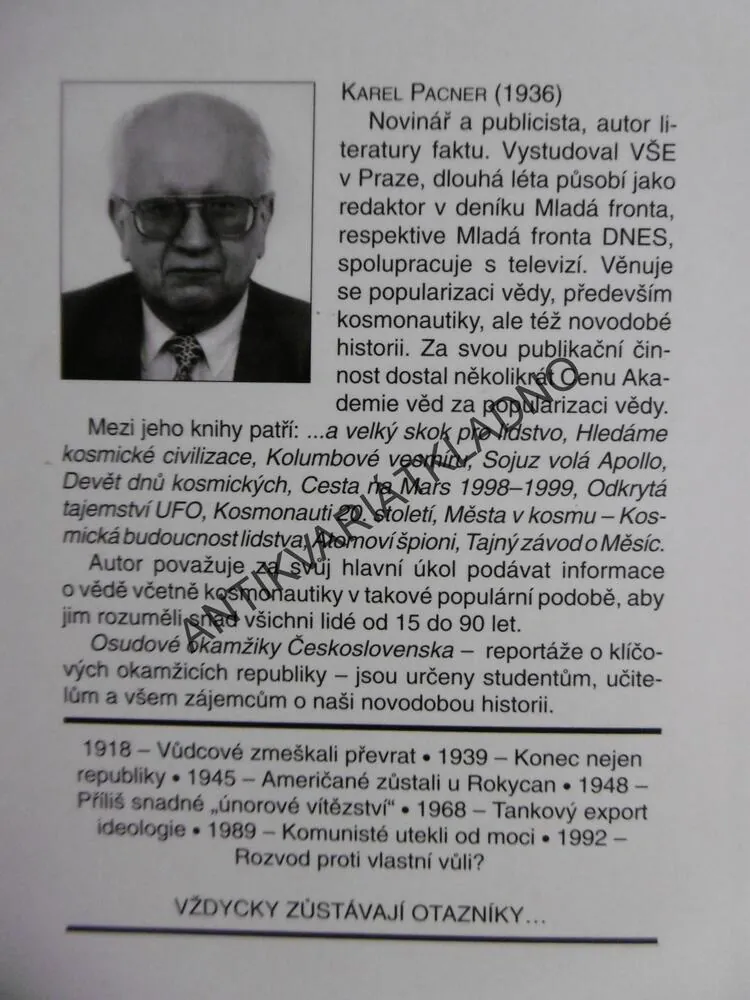 OSUDOVÉ OKAMŽIKY ČESKOSLOVENSKA, KAREL PACNER, *an