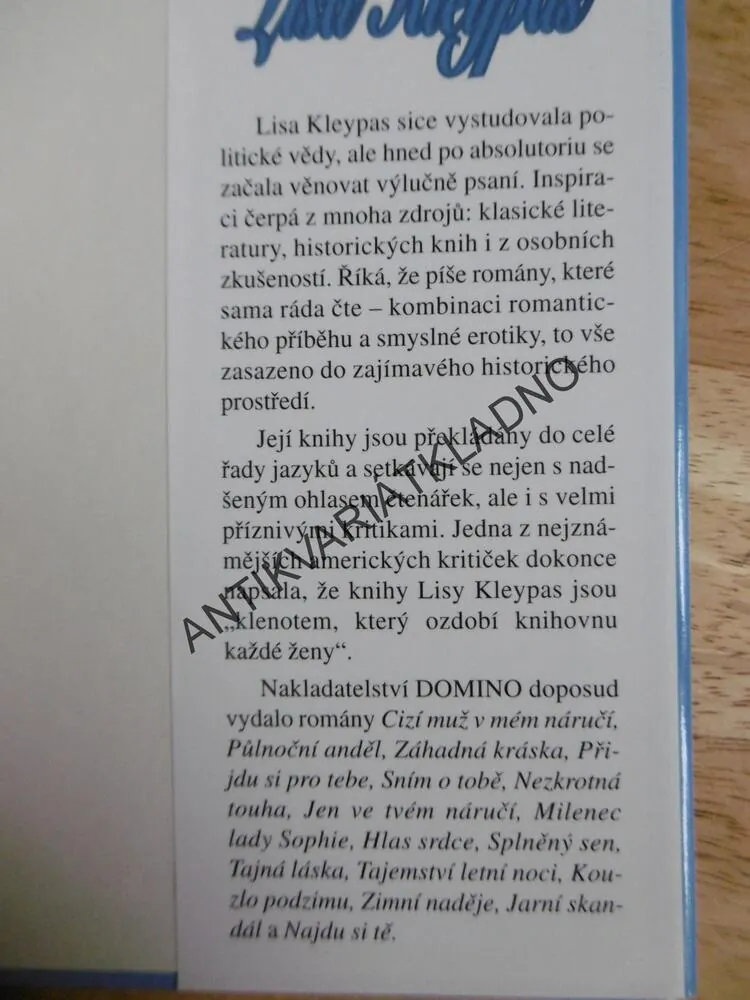 PROTOŽE JSI MÁ, LISA KLEYPAS,**an