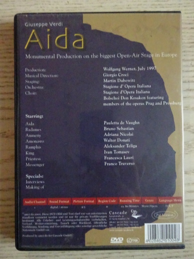 AIDA, GIUSEPPE VERDI, DVD HUDBA